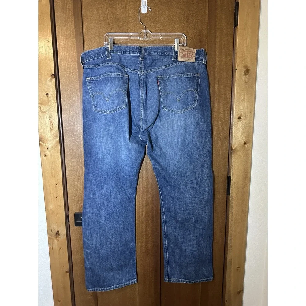 Levis 501 Jeans‎ Mens 42x30 Blue Button Fly Straight Leg Classic Denim